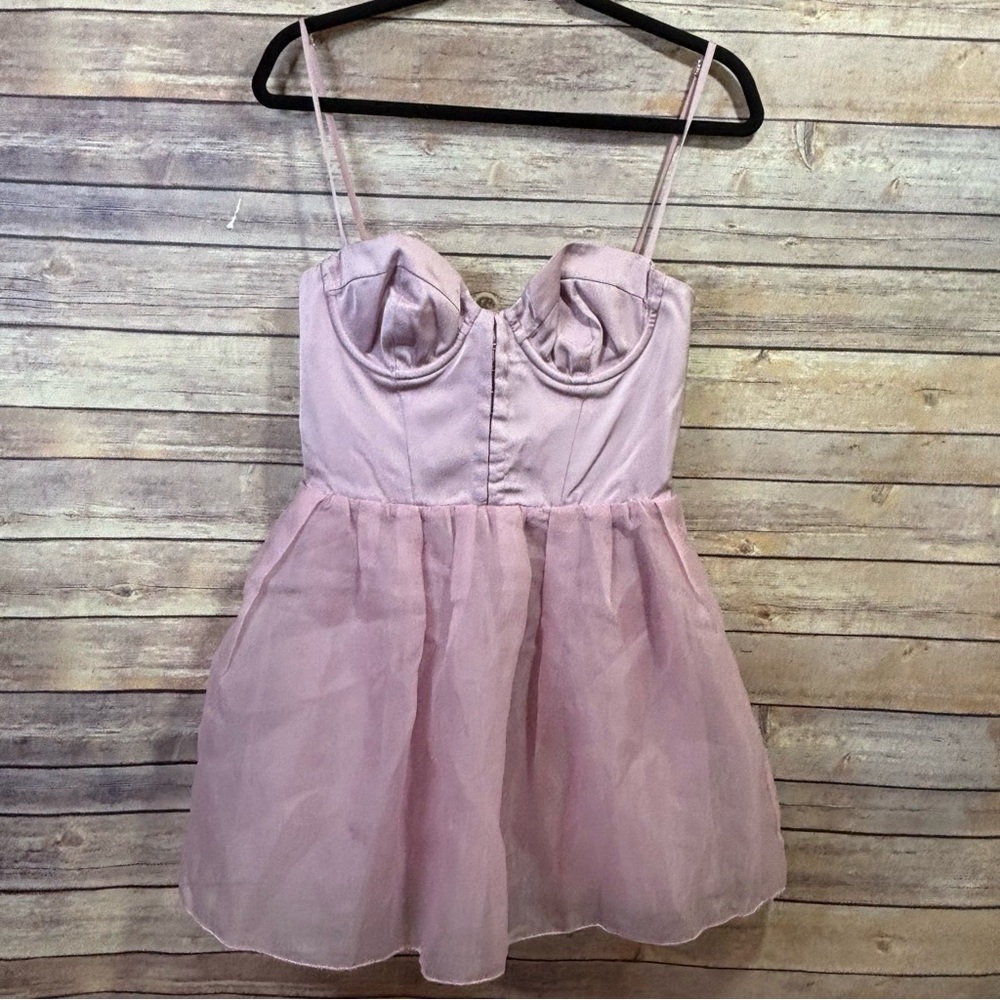 NWT Oh Polly Tulle Skirt Corset Mini Dress in Dusty Pink - 6 / Plus Cup - Picture 2 of 10